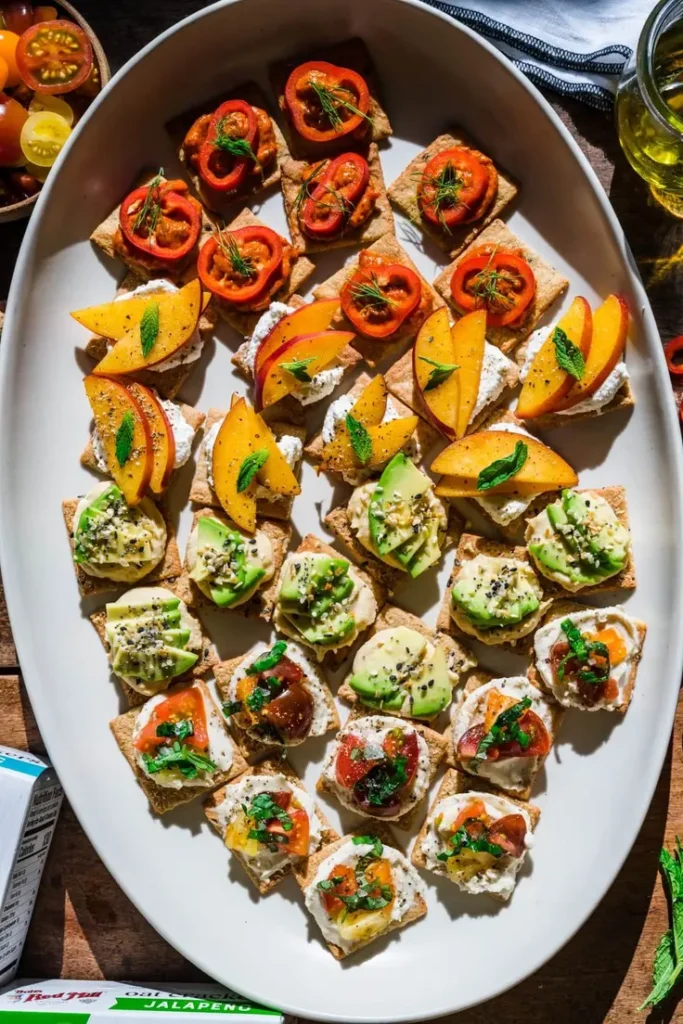  Summer Cracker Appetizer Bites by Crowded Kitchen - Perfect memorial day party appetizer for a crowd.
