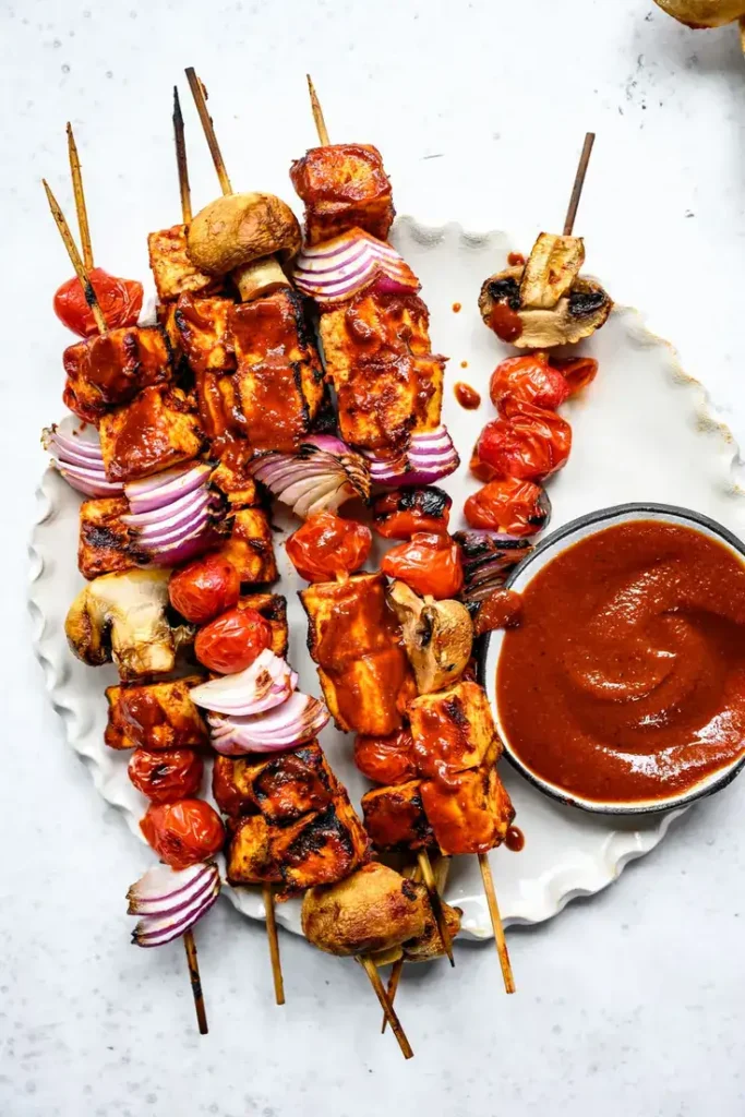 Grilled Barbecue Tofu Skewers by Crowded Kitchen - your plant-based friends will love it!