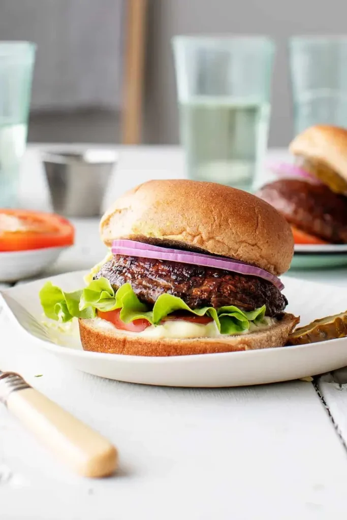 Portobello Mushroom Burger by Love and Lemons - juicy, meaty, and plat based burger recipe.
